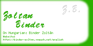 zoltan binder business card